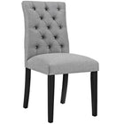 Modway - Duchess Bouton touffé Tissu Chaise à manger - Gris clair-Chaise de salle à manger à touffes boutonnées
