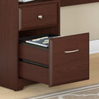 Bush Furniture Cabot Bureau d'ordinateur 60 W avec clapier et tiroirs - cerisier de récolte (CAB042HVC)-Dimensions assemblées : 66 1/4 po H x 60 po L x 23 1/5 po P