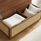 Modway - Soma 47" Rotin Établi de rangement - Noyer-Charnières à fermeture douce