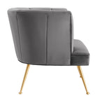 Modway - Veronica Chenal Touffé Performance Velvet Fauteuil - Gris-Rembourrage en mousse dense