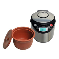 Vitaclay - Multicuiseur biologique intelligent à feu supérieur - 4,2 qt.-Profitez d’une bonne santé et créez de nouvelles traditions nourrissantes en utilisant l’art ancien de la poterie en argile combiné à l’innovation et à la technologie modernes. VitaClay Multicooker est l’un des moyens les plus sains de cuire du riz ou de préparer un repas. VitaClay est SANS PLOMB, SANS ALUMINIUM, SANS TÉFLON et ne contient aucun produit chimique antiadhésif. Le pot en argile non émaillé agit comme une chambre d’assaiso