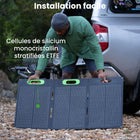 Yoshino - Panneau solaire portable monocristallin pliable 100W SP100-PUISSANCE ET CAPACITÉ – Les panneaux solaires portables Yoshino sont dotés d'une technologie solaire leader sur le marché, de cellules solaires en silicium monocristallin avec un indice d'efficacité de 23 % permettant une conversion encore plus importante de l'énergie solaire. Ces panneaux sont également extensibles, vous pouvez acheter plusieurs panneaux et les relier entre eux pour augmenter la capacité énergétique globale.