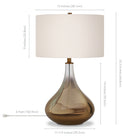 Hudson&Canal - Lampe de table Mirabella de 65 cm de haut avec abat-jour en tissu - Verre ombré en laiton et blanc-Dimensions du produit : 15" L x 15" l x 25" H
