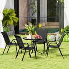 Outsunny - ensemble de salle à manger de patio 5 pièces - mobilier de jardin 4 places - noir-Tissu en maille de 530 g/m² et ressorts de tension sur les chaises, respirant et confortable