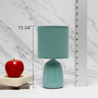 Simple Designs - Petite lampe de table ronde - Vert écume de mer avec abat-jour assorti-Un interrupteur rotatif accessible situé sur le cordon de cette lampe permettant une fonction marche/arrêt rapide et facile selon les besoins