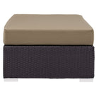 Modway - Convene Terrasse extérieure Tissu Ottoman rectangulaire in Espresso Moka-Housses de coussins lavables à la machine