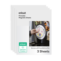Cricut - Feuilles magnétiques imprimables, 8,5 po x 11 po-Inclut trois feuilles imprimables de 8,5 po x 11 po (21,6 cm x 27,9 cm)