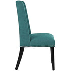 Modway - Baron Tissu Chaise à manger Ensemble de 2 - Sarcelle-Finition de tête de clou polie