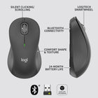  Logitech - Signature M550 L  Souris sans fil pleine taille - Pour mains de grande taille - Graphite-Autonomie de la batterie de 24 mois : travaillez jusqu'à 2 ans avec la seule pile AA fournie avec votre souris multi-appareils