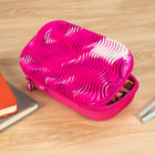 Zipit - Boîte à crayons à dessus silicone vagues – Rose-6