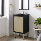 Modway - Chaucer 18" Vanette de salle de bain - Noir noir-Poignée d’armoire en métal