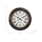 Monarch Specialties - Horloge - 20 po Rond - Horloge Murale - Brun - Transitionnel-Cadre en plastique durable avec une surface en verre pour un look élégant qui s'harmonise avec tous les styles de décoration