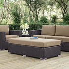 Modway - Convene Terrasse extérieure Tissu Ottoman rectangulaire in Espresso Moka-Cadre en aluminium revêtu de poudre