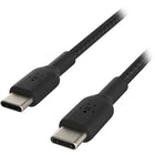 Belkin - Câble tressé USB-C vers USB-C 2.0, 1 mètre, noir-Chargez et synchronisez un appareil USB-C depuis n'importe quel chargeur ou port USB-C