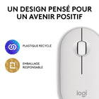 Logitech - Pebble Mouse 2 M350s fine sans fil Bluetooth, portable, légère, boutons personnalisables - Blanc-10