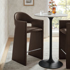 Modway - Talia 41 pouces Cuir végane Tabouret de bar - Espresso-Cadre en bois courbé