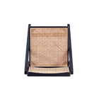 Manhattan Comfort - Lot de 2 chaises pliantes de salle à manger Pullman 46 cm style industriel chic, noir et cannage naturel-Garantie limitée du fabricant de 30 jours