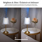 Bell and Howell - Lampe de table moderne à DEL rechargeable sans fil de 11,6 po The Aurora - Doré-3 modes d'éclairage dimmable