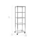 Seville Classics - Étagère grillagée en acier ultradurable à cinq tablettes certifiée NSF - 24" L x 18" W x 72" H -Fabrication en acier de qualité commerciale