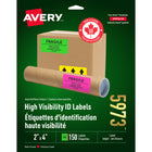 Avery - Étiquettes voyantes, couleurs fluo variées, laser, 2 x 4 po, Paquet de 150-Étiquette permanente