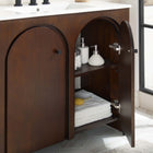 Modway - Appia 36" Vanette de salle de bain - Blanc noyer-Bassin d’évier en céramique blanche