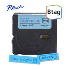 Brother - BTAGL33 Ruban non laminé bleu pâle avec texte bleu authentique pour étiqueteuse P-touch, 12 mm (L) x 4 m (l)-Btag + P-touch = une équipe créative du tonnerre. Utilisez les rubans d’étiquettes non laminées Btag de 12 mm conçus spécialement pour les étiqueteuses P-touch PT-N10, PT-N20 et PT-N25BT de Brother.