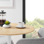 Modway - Lippa Rond de 28 po Bois Table à manger, Blanc Naturel-Sièges 2