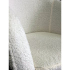 Nicer Interior - Chaise pivotante bouclée - Blanche-Rembourrage en mousse haute densité pour un soutien moelleux