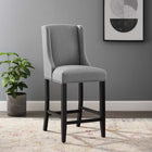 Modway - Baron Tissu rembourré Tabouret de comptoir - Gris clair-Rembourrage en mousse dense pour le confort