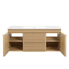 Modway - Render Fixation murale de 48" Vanette de salle de bain - Oak White-7