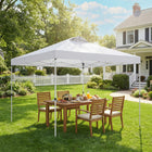 Outsunny - Auvent pliant imperméable 9.8 pi l x 9.8 pi L - Blanc-La structure métallique renforcée résiste à des vents de 8,8 lb et à 44 lbs de neige