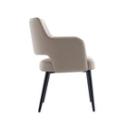 Manhattan Comfort - Lot de 2 fauteuils de salle à manger modernes Tremont 58 cm, revêtement similicuir taupe-Hauteur d’assise : 48 cm