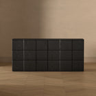 Manhattan Comfort - Clive 72" Commode double à 6 tiroirs style mid-century modern - Noir et Or-Assemblage à domicile requis Tout le matériel inclus
