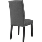 Modway - Parcel Restauration Tissu rembourré Fauteuil d’appoint - Gris-Pieds en bois effilé teinté à l’espresso