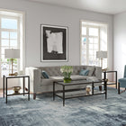 Hudson&Canal - Table d'appoint carrée Hera 50 cm de large avec étagère miroir - Bronze noirci-Nettoyer avec un chiffon doux et sec, sans produits chimiques agressifs ni produits de nettoyage abrasifs