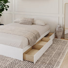 Nexera - Lit Queen tiroirs, Blanc-Comprend un système de lattes pour le support du matelas, il ne nécessite donc pas de sommier, le choix économique idéal 