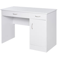 HOMCOM - Bureau d'ordinateur avec tiroirs de rangement - 43,25 po L x 19 po l x 29,75 po H - blanc-Un design simple et élégant convient à la plupart des décorations