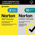 Norton - 360 Deluxe avec Utilities Ultimage logiciel antivirus - 3 appareils - abonnement d'un an [téléchargement]-Une adresse e-mail valide doit être fournie lors du paiement