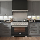 Kucht - 36 po Série KFX-X Cuisinière Pro Style au gaz naturel - Acier inoxydable/Noir-Convertible au propane liquide