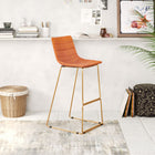 Zuo - Adele Tabouret de bar - Orange/Or - Ensemble de 2-Dimensions: 19,5 po L x 18,5 po L x 40,2 po H