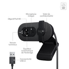 	 Logitech Brio 100 webcam Full HD pour réunions/streaming, équilibre auto de l'éclairage micro intégré - Graphite-Des rencontres hautes en couleur: laissez libre cours à votre imagination en télétravail grâce à un choix de couleurs amusantes et sophistiquées en accord avec votre installation
