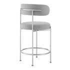 Modway - Albie Tissu Tabourets de comptoir Ensemble de 2 - Argent gris-9