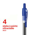 Staples - Stylo gel rétractable ProGel - pointe Moyenne - 0,7 mm - encre bleue - Paquet de 4-La prise moulée ergonomique offre un confort optimal pour une utilisation toute la journée