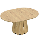 HOMCOM - Table à manger extensible 43 po-59 po avec étagère de rangement pour 4-6 personnes - naturel-S'étend facilement d'une table ronde de 43,3 po à une table ovale de 59,1 po pour accueillir plus d'invités 