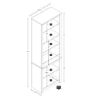 Prepac - Bibliothèque haute - Gris Dérive-Meuble livré prêt à assembler, avec livret d'instructions garantie limitée de 5 ans du fabricant