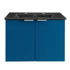 Modway - Maybelle 24" Vanité de salle de bain murale - Noir marine-Vanité de salle de bain moderne