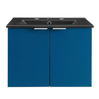 Modway - Maybelle 24" Vanité de salle de bain murale - Noir marine-Vanité de salle de bain moderne