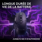 Logitech G502 X LIGHTSPEED Souris Gaming Sans Fil - Noir-Mollette Double Mode Re-designée : Passez du roulement hyper rapide au mode précis et aux boutons gauche et droit pour deux contrôles personnalisables additionnels