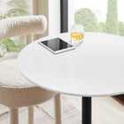 Modway - Lippa Rond de 28 po Bois Bar Table, Noir Blanc-Sièges 2