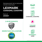 CIG - Cartouche de toner Lexmark C540H2MG/C540H1MG remise à neuf - Rendement élevé - Magenta-Remise à neuf